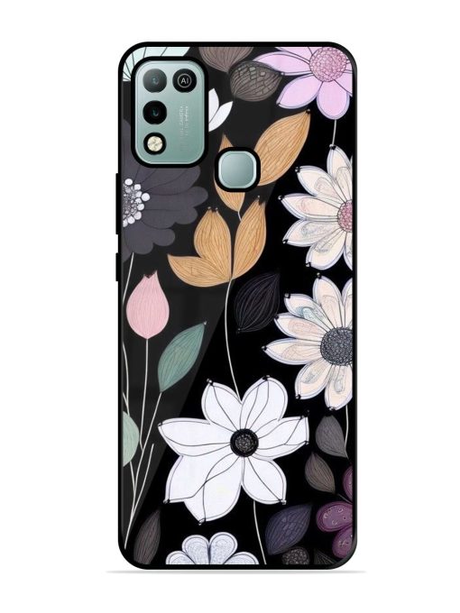 Whimsical Blooms On Black Glossy Soft Edge Case for Infinix Hot 10 Play Chachhi