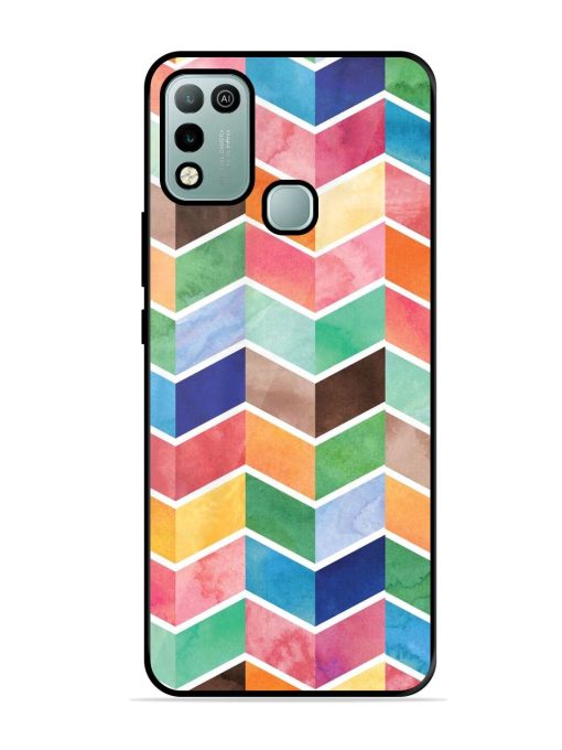 Watercolor Chevron Whimsy Glossy Soft Edge Case for Infinix Hot 10 Play Chachhi