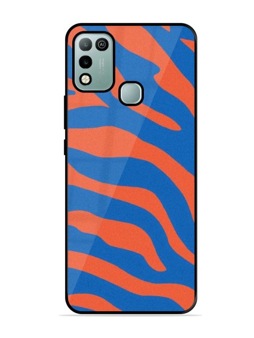 Zebra Stripes In Blue And Orange Glossy Soft Edge Case for Infinix Hot 10 Play Chachhi