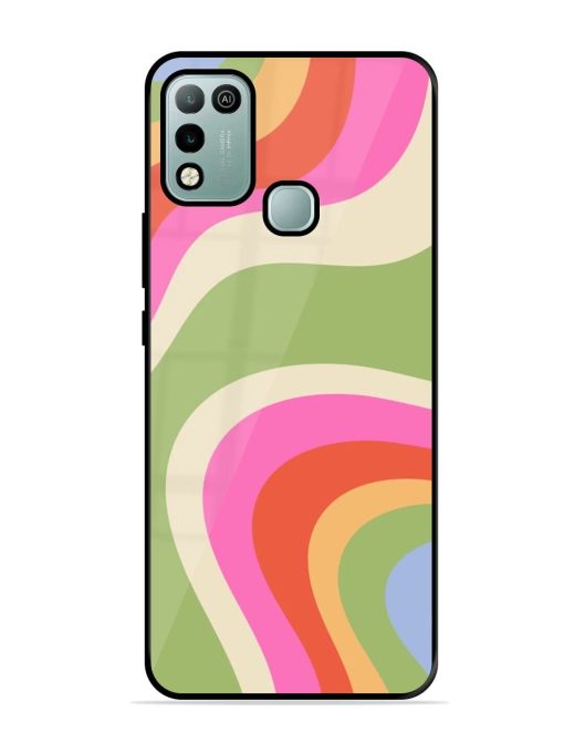 Wavy Rainbow Wonderland Glossy Soft Edge Case for Infinix Hot 10 Play Chachhi