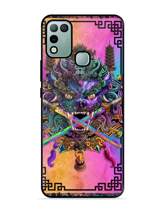 Psychedelic Fu Dog Tapestry Glossy Soft Edge Case for Infinix Hot 10 Play