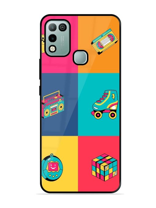 90S Throwback Grid Glossy Soft Edge Case for Infinix Hot 10 Play Chachhi