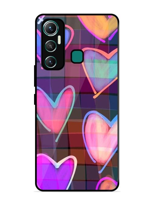 Neon Hearts Glossy Soft Edge Case for Infinix Hot 11 (2021)