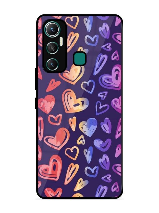 Rainbow Hearts Glossy Soft Edge Case for Infinix Hot 11 (2021)