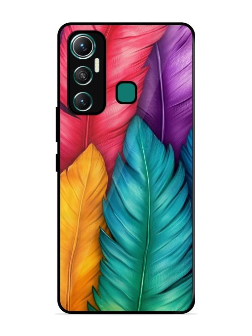 Rainbow Feathers Glossy Soft Edge Case for Infinix Hot 11 (2021)