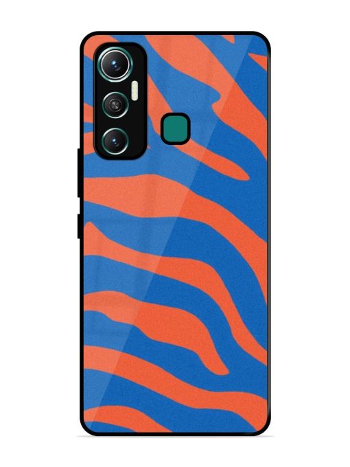 Zebra Stripes In Blue And Orange Glossy Soft Edge Case for Infinix Hot 11 (2021)