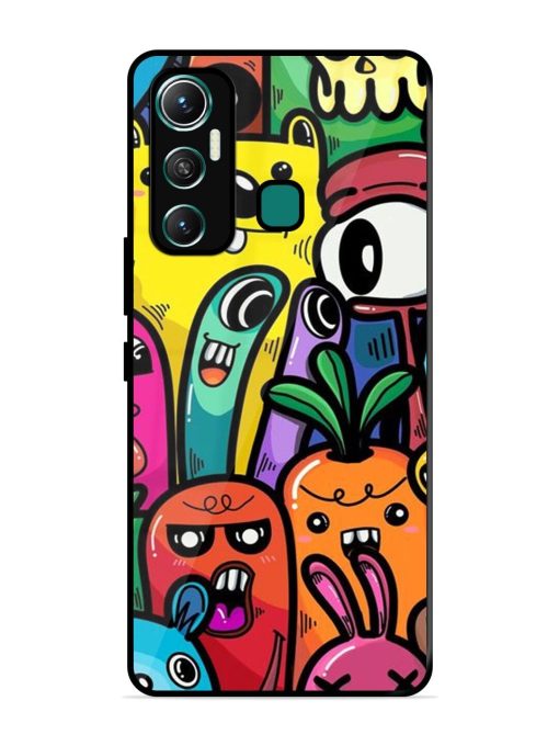 Whimsical Doodle Chaos Glossy Soft Edge Case for Infinix Hot 11 (2021)