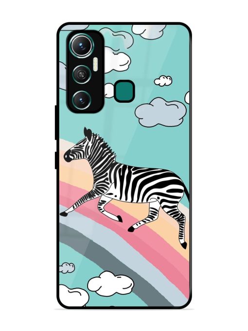 Zebra On A Rainbow Glossy Soft Edge Case for Infinix Hot 11 (2021)