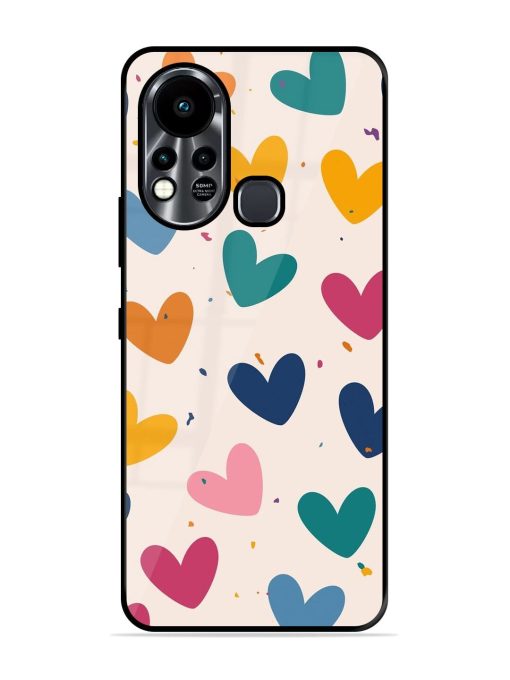 Rainbow Hearts Glossy Soft Edge Case for Infinix Hot 11S Chachhi