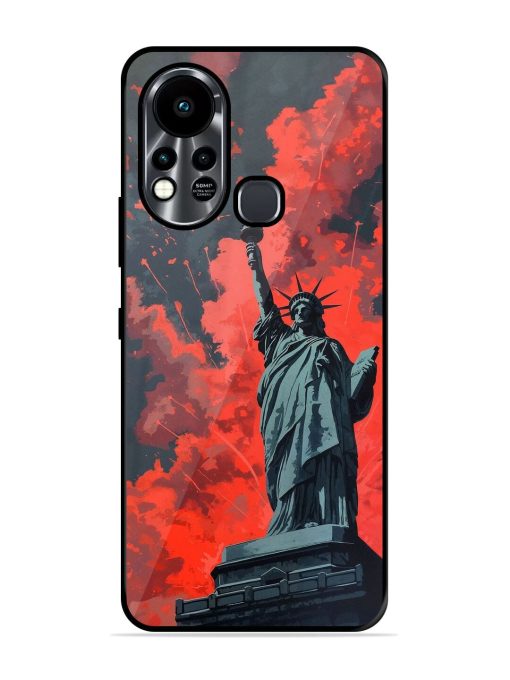 Lady Liberty'S Firework Finale Glossy Soft Edge Case for Infinix Hot 11S