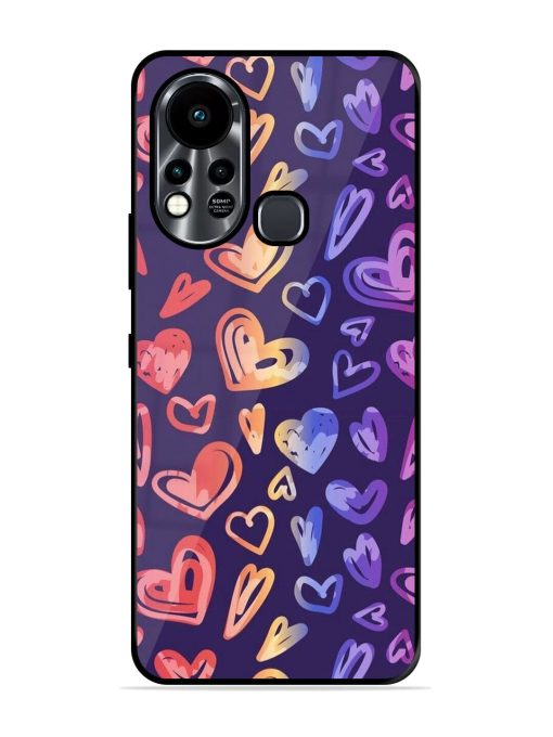 Rainbow Hearts Glossy Soft Edge Case for Infinix Hot 11S Chachhi