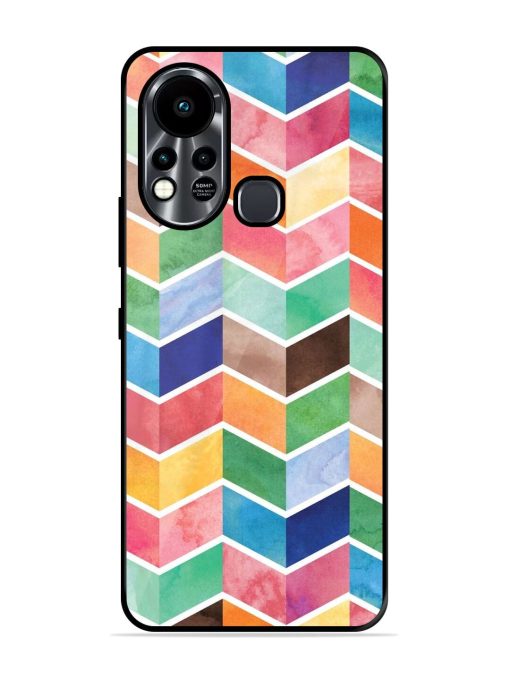 Watercolor Chevron Whimsy Glossy Soft Edge Case for Infinix Hot 11S Chachhi