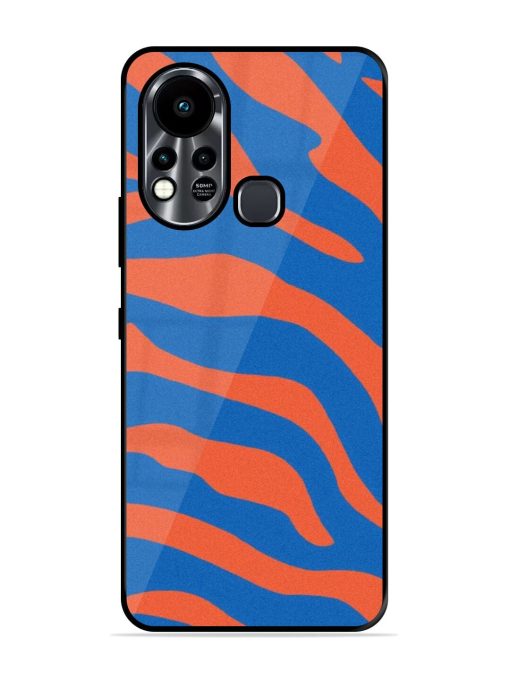 Zebra Stripes In Blue And Orange Glossy Soft Edge Case for Infinix Hot 11S Chachhi