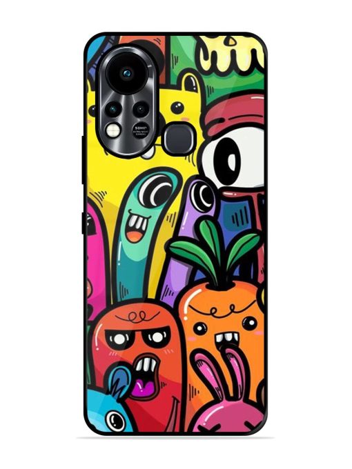 Whimsical Doodle Chaos Glossy Soft Edge Case for Infinix Hot 11S Chachhi