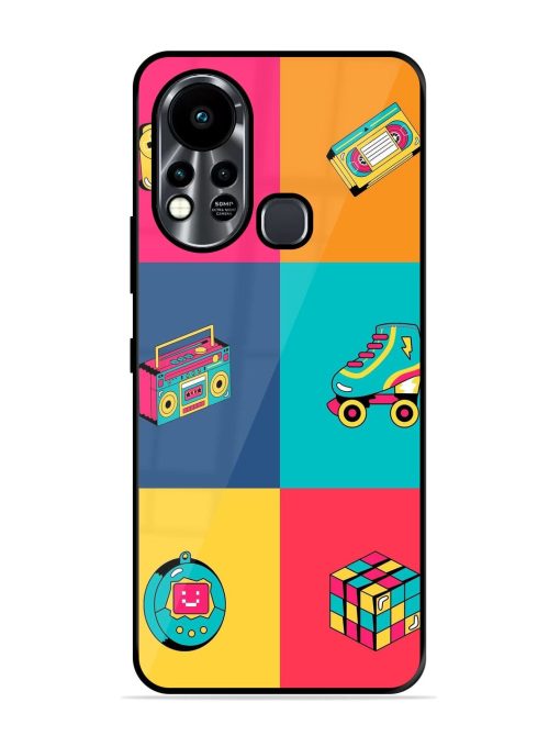 90S Throwback Grid Glossy Soft Edge Case for Infinix Hot 11S Chachhi