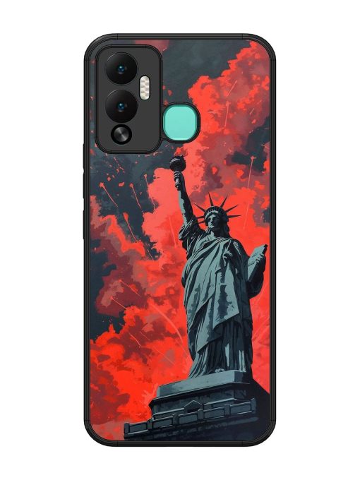 Lady Liberty'S Firework Finale Glossy Soft Edge Case for Infinix Hot 12 Play