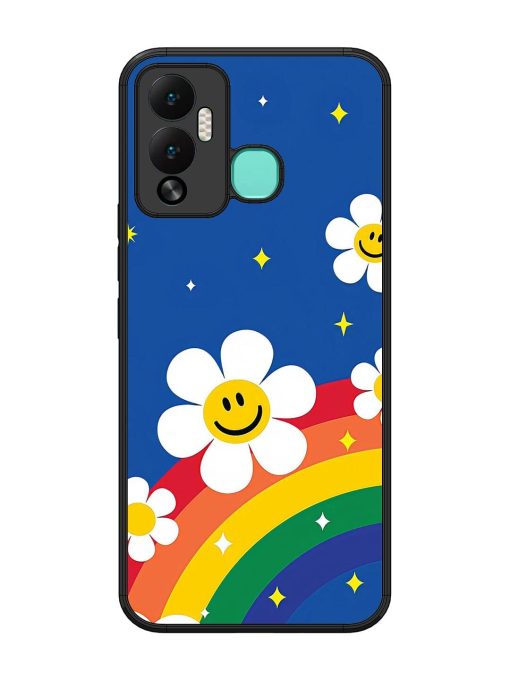 Happy Daisies And Rainbow Sky Glossy Soft Edge Case for Infinix Hot 12 Play Chachhi