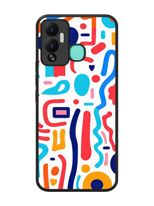 Whimsical Doodle Chaos Glossy Soft Edge Case for Infinix Hot 12 Play Chachhi