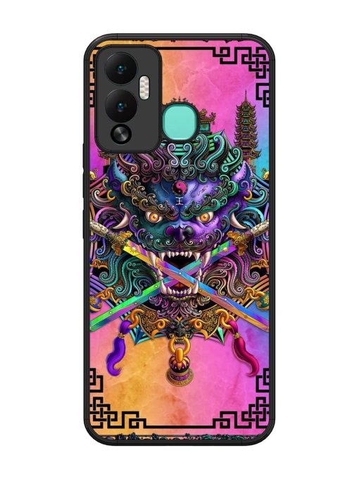 Psychedelic Fu Dog Tapestry Glossy Soft Edge Case for Infinix Hot 12 Play