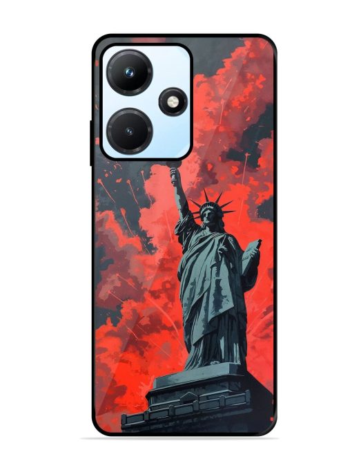 Lady Liberty'S Firework Finale Glossy Soft Edge Case for Infinix Hot 30I Chachhi