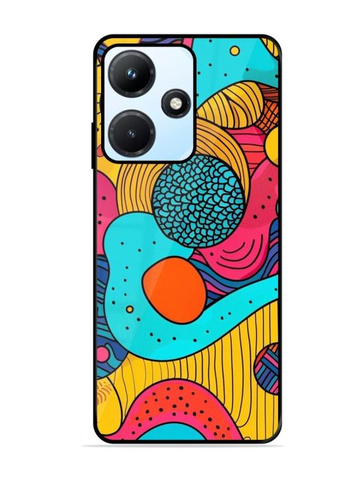 Psychedelic Patterns Glossy Soft Edge Case for Infinix Hot 30I Chachhi