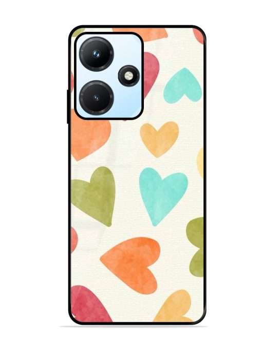 Watercolor Hearts Glossy Soft Edge Case for Infinix Hot 30I Chachhi