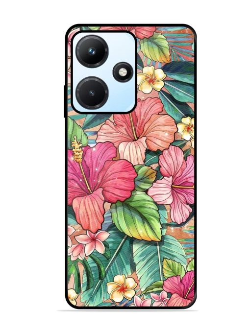 Tropical Tapestry Glossy Soft Edge Case for Infinix Hot 30I Chachhi