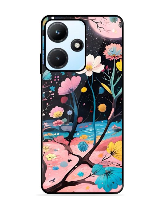 Cosmic Bloom Glossy Soft Edge Case for Infinix Hot 30I Chachhi