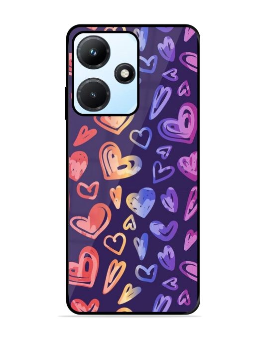 Rainbow Hearts Glossy Soft Edge Case for Infinix Hot 30I Chachhi