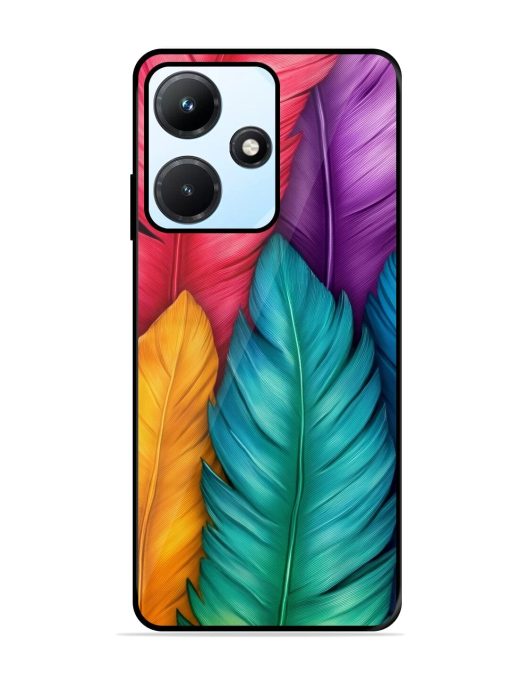 Rainbow Feathers Glossy Soft Edge Case for Infinix Hot 30I