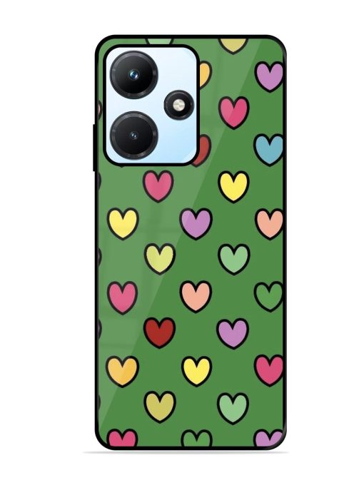 Rainbow Heart Parade Glossy Soft Edge Case for Infinix Hot 30I Chachhi