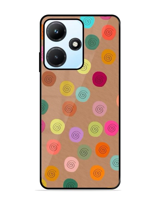 Swirly Dots On Kraft Glossy Soft Edge Case for Infinix Hot 30I Chachhi