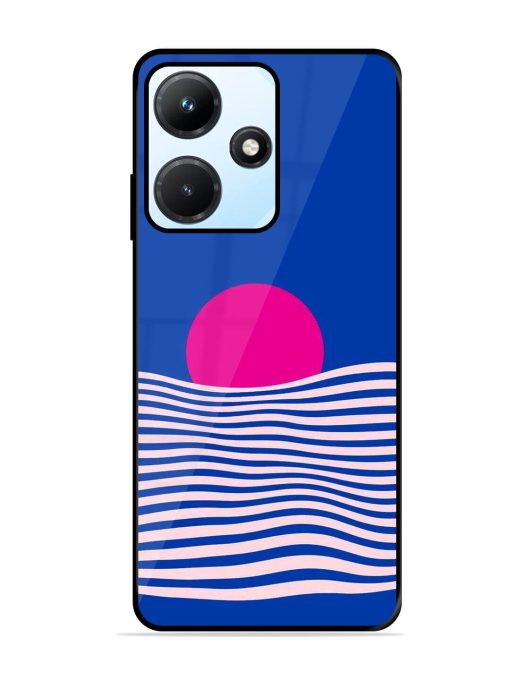 Pink Sunset Over Blue Waves Glossy Soft Edge Case for Infinix Hot 30I Chachhi