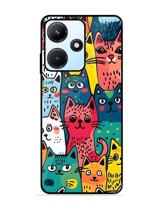 Feline Frenzy Glossy Soft Edge Case for Infinix Hot 30I Chachhi