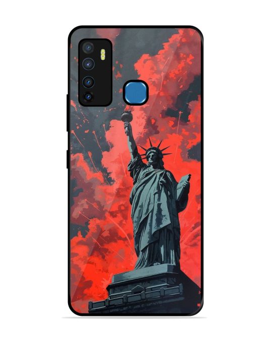 Lady Liberty'S Firework Finale Glossy Soft Edge Case for Infinix Hot 9 Chachhi