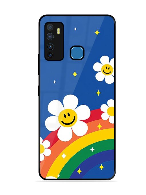 Happy Daisies And Rainbow Sky Glossy Soft Edge Case for Infinix Hot 9 Chachhi