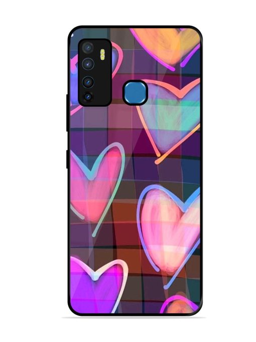 Neon Hearts Glossy Soft Edge Case for Infinix Hot 9 Chachhi