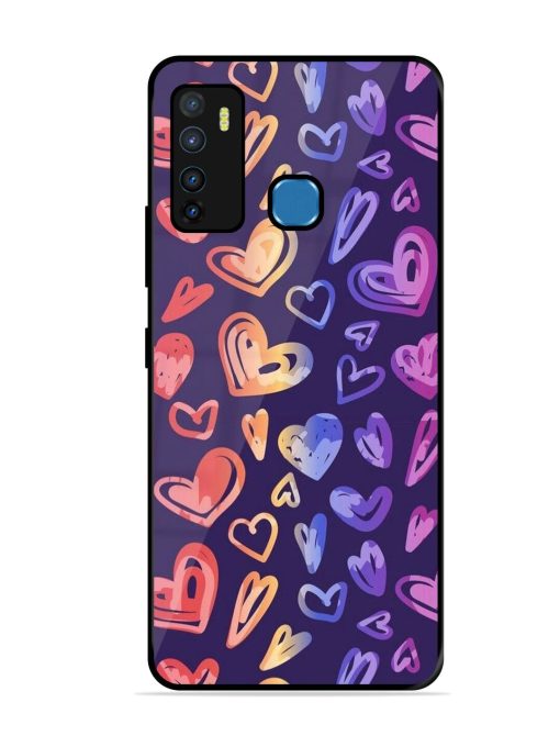 Rainbow Hearts Glossy Soft Edge Case for Infinix Hot 9 Chachhi