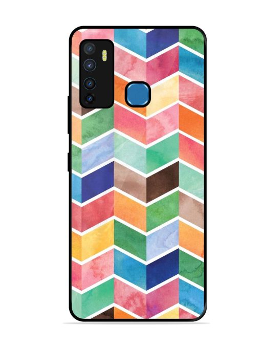 Watercolor Chevron Whimsy Glossy Soft Edge Case for Infinix Hot 9 Chachhi