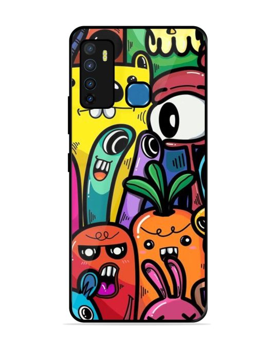 Whimsical Doodle Chaos Glossy Soft Edge Case for Infinix Hot 9 Chachhi