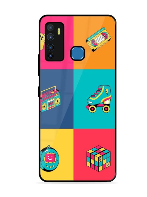 90S Throwback Grid Glossy Soft Edge Case for Infinix Hot 9 Chachhi