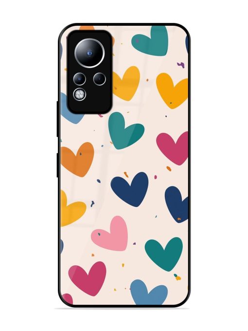 Rainbow Hearts Glossy Soft Edge Case for Infinix Note 11 Chachhi