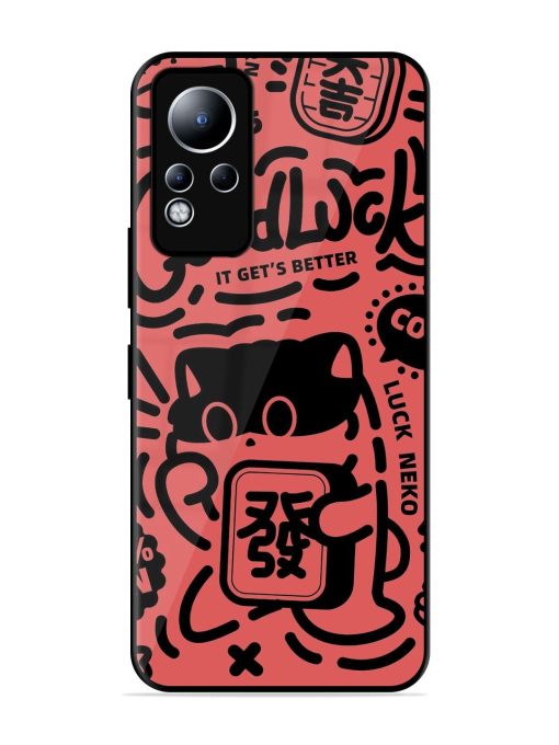 Lucky Cat Doodle Glossy Soft Edge Case for Infinix Note 11 Chachhi