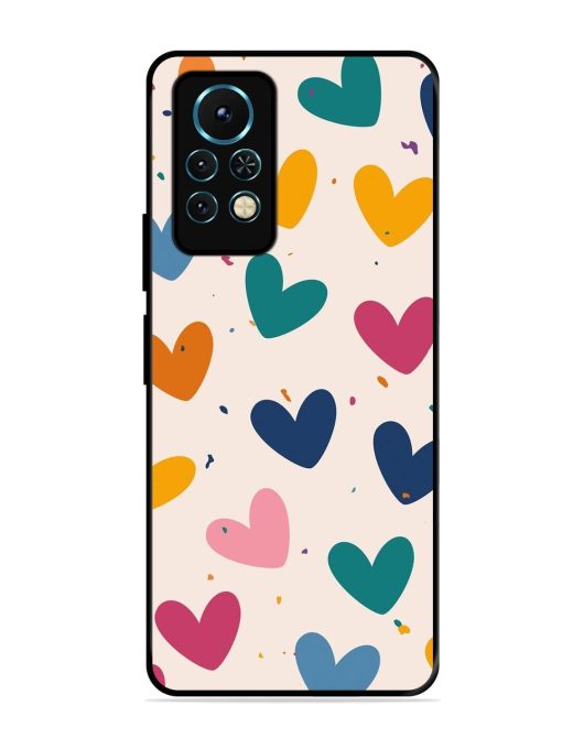 Rainbow Hearts Glossy Soft Edge Case for Infinix Note 11S Chachhi