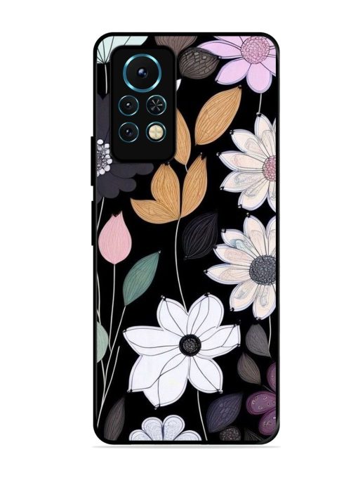 Whimsical Blooms On Black Glossy Soft Edge Case for Infinix Note 11S Chachhi