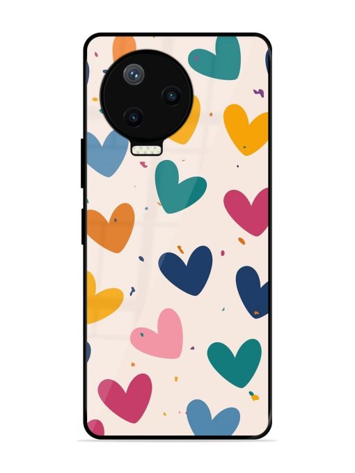 Rainbow Hearts Glossy Soft Edge Case for Infinix Note 12 Pro (4G) Chachhi