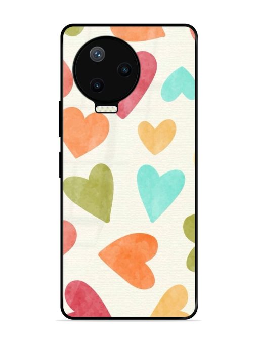 Watercolor Hearts Glossy Soft Edge Case for Infinix Note 12 Pro (4G) Chachhi