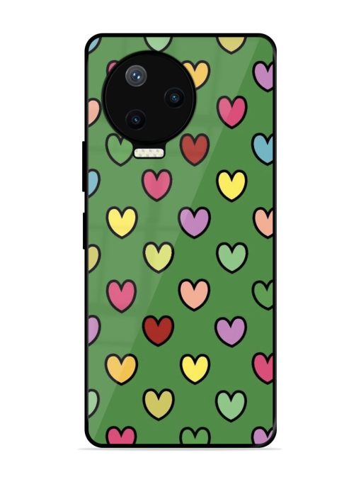 Rainbow Heart Parade Glossy Soft Edge Case for Infinix Note 12 Pro (4G)