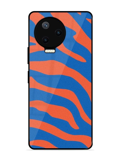 Zebra Stripes In Blue And Orange Glossy Soft Edge Case for Infinix Note 12 Pro (4G) Chachhi