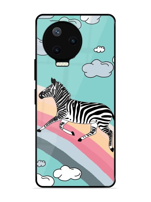 Zebra On A Rainbow Glossy Soft Edge Case for Infinix Note 12 Pro (4G) Chachhi